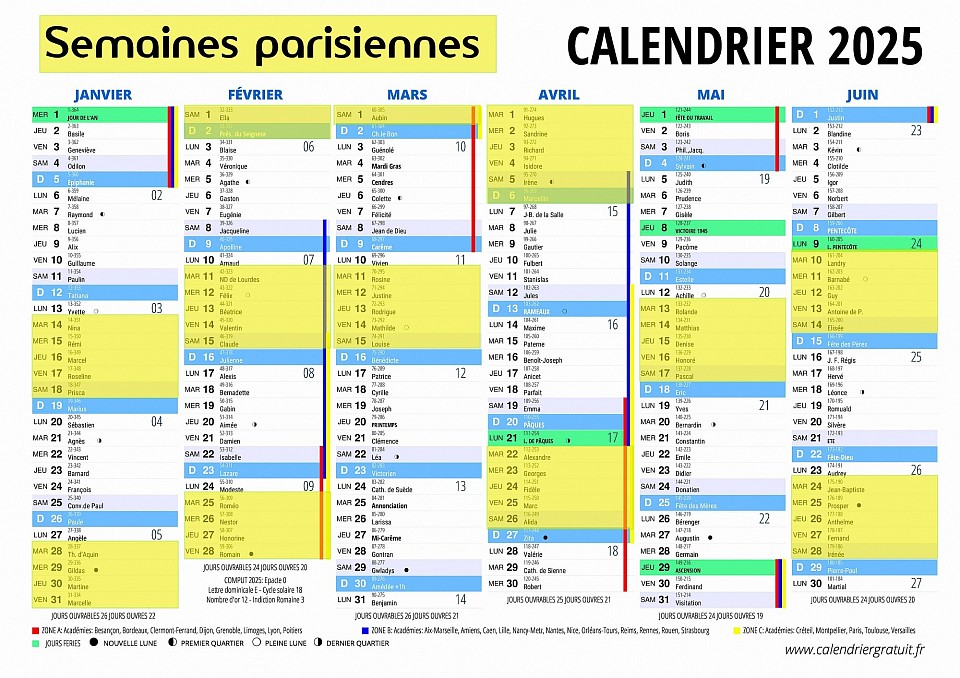 calendrier prévisionnel